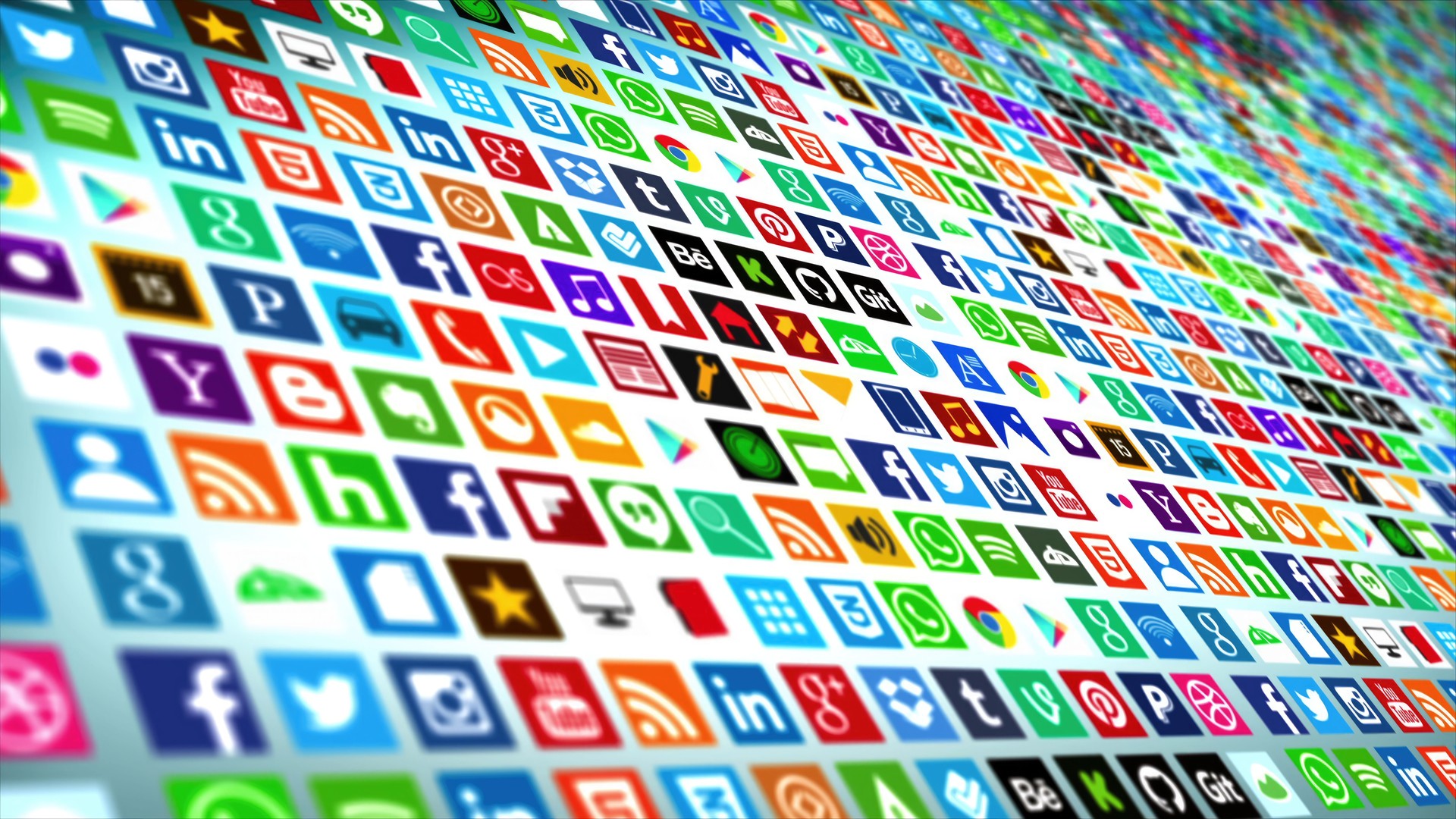 Colorful Grid of Social Media App Icons